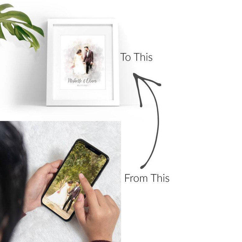 Mother and baby canvas art custom portrait in boho earthy tones, horizontal canvas wrap, baptism gift, baby’s first birthday