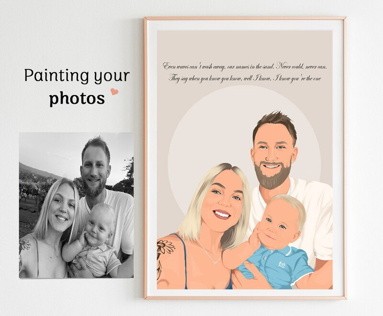 Faceless mother and baby canvas in warm hues, personalized with names, nursery decor, gift for baby shower or mom's birthday