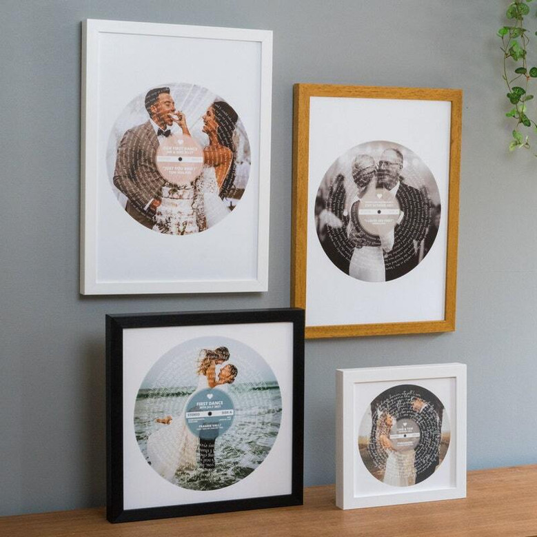 First dance song lyric canvas wall art personalized with names and date, thoughtful wedding or anniversary gift for couples