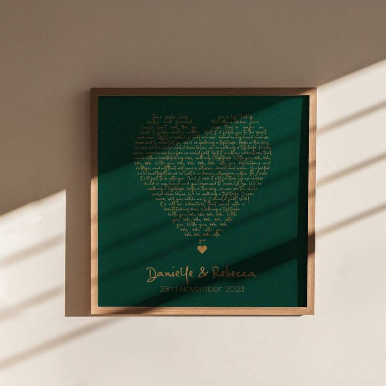 Personalized Song Lyric Heart Canvas - First Dance & Wedding Song Gift For Anniversary Or Valentine's Day