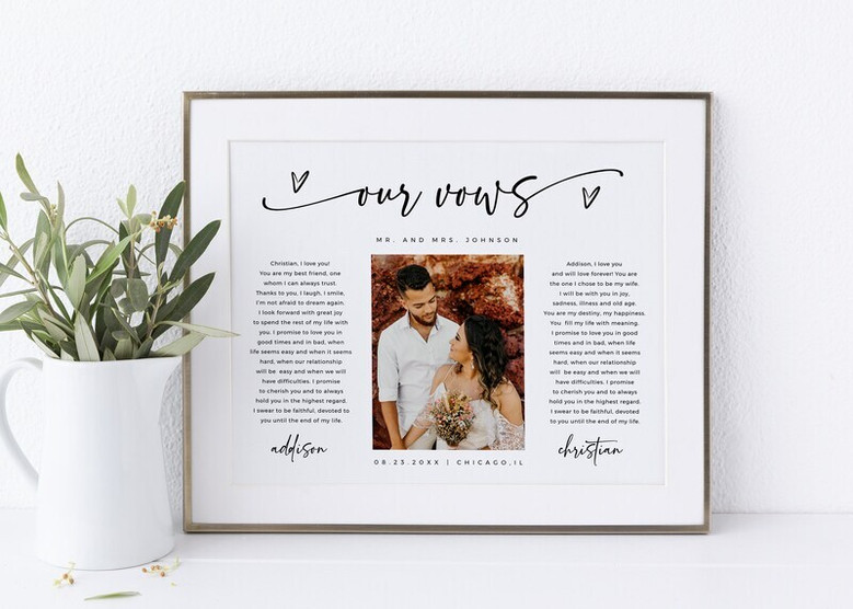 Your Vows, Forever - Personalized Photo Wedding Canvas Gift