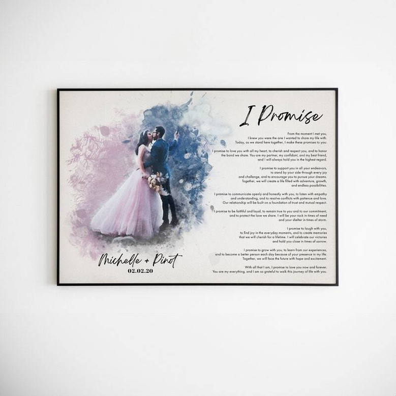 Cherish Vows - Personalized Photo & Song Lyrics Canvas Art