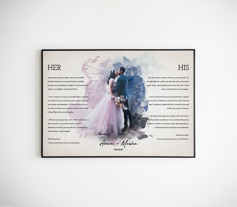 Cherish Vows - Personalized Photo & Song Lyrics Canvas Art