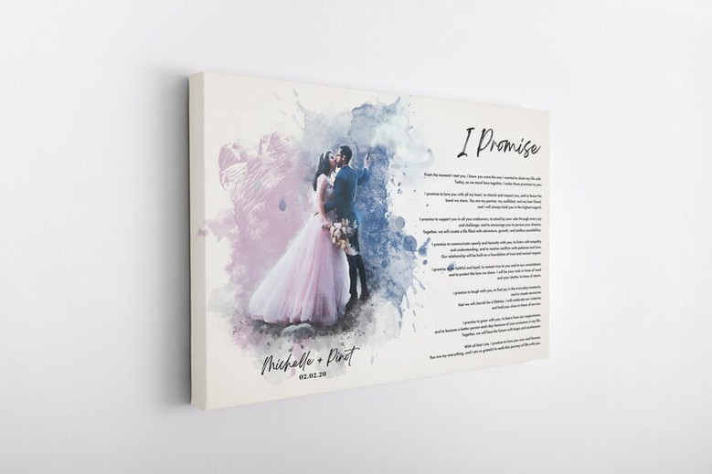 Cherish Vows - Personalized Photo & Song Lyrics Canvas Art