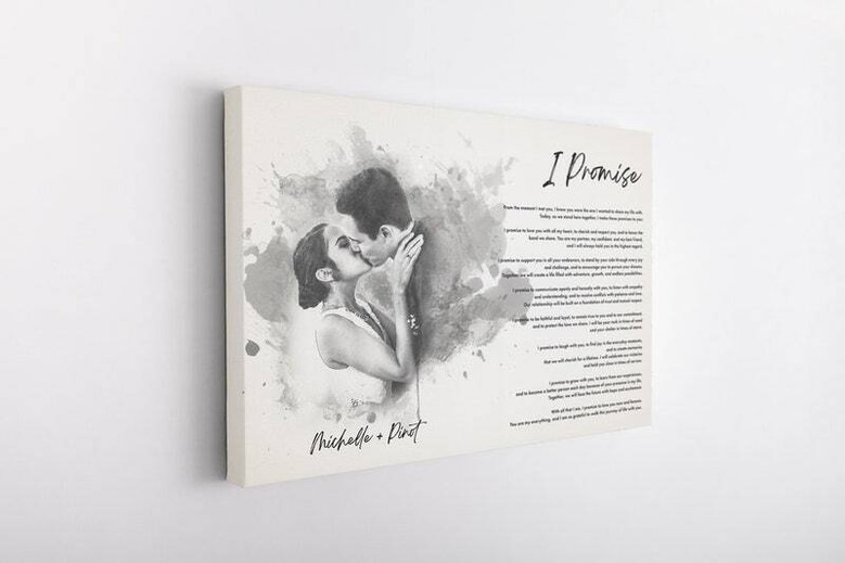 Cherish Vows - Personalized Photo & Song Lyrics Canvas Art