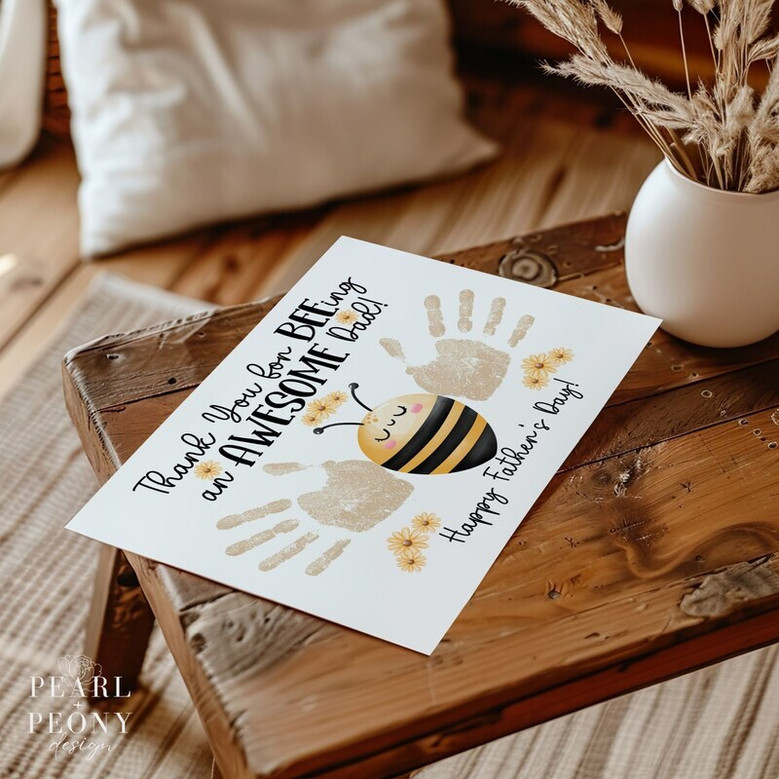 Father's Day keepsake personalized handprint canvas for Dad, custom kids' names and date, sweet wall decor for home or office