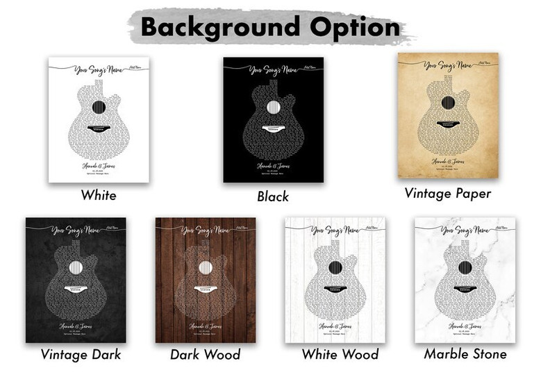 Wedding song lyrics guitar canvas, personalized wall art, a unique first dance engagement gift for Husband or Dad Wedding song lyrics guitar canvas, personalized wall art, a unique first dance engagement gift for Husband or Dad