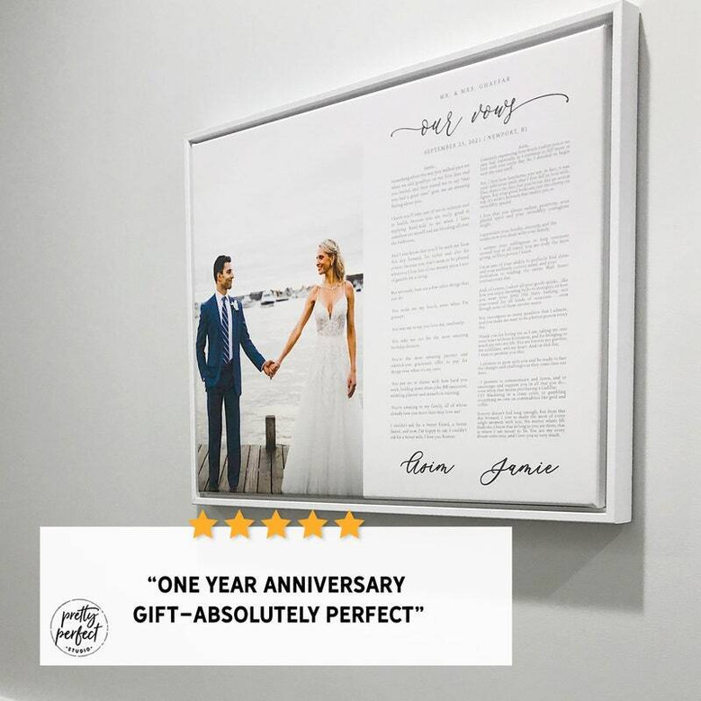 Thoughtful Personalized Wedding Vow Canvas For Bedroom DéCor