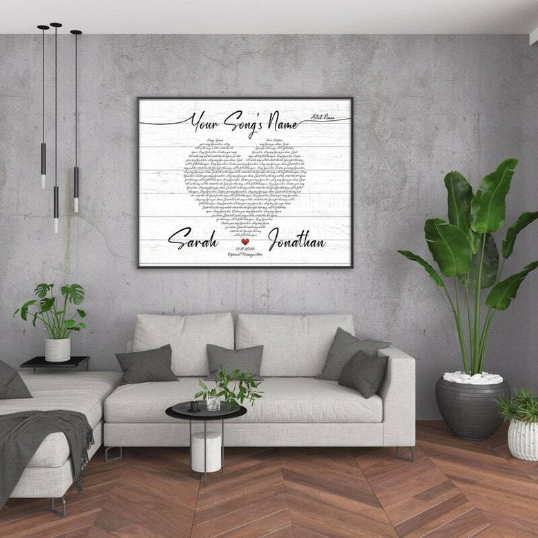 Your Song, Forever Art - Personalized Lyric Canvas for Anniversary