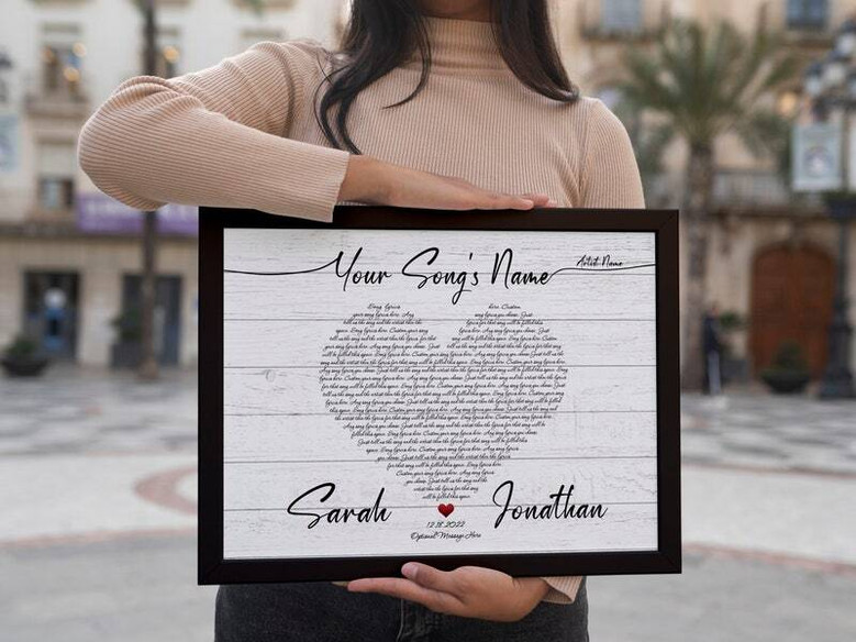 Your Song, Forever Art - Personalized Lyric Canvas for Anniversary