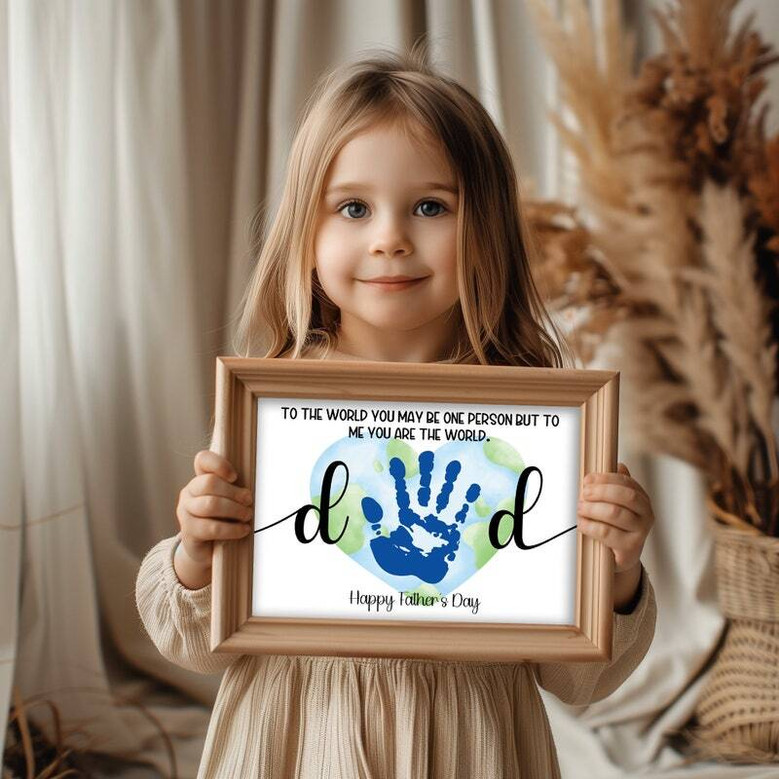 Tiny Hands, Big Love - Father's Day Handprint Keepsake Canvas