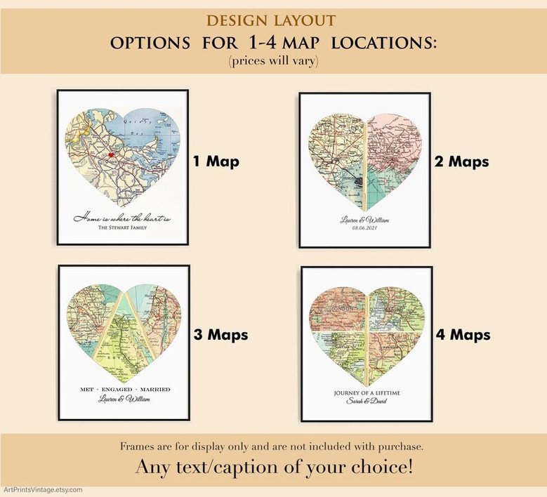 Map heart canvas print personalized with couple names and special date; timeless wedding or engagement gift, living room decor Map heart canvas print personalized with couple names and special date; timeless wedding or engagement gift, living room decor