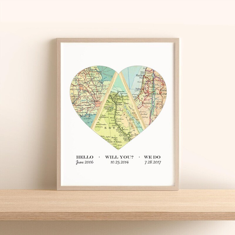 Map heart canvas print, custom location and names celebrate a love story; perfect anniversary gift for travel lovers Map heart canvas print, custom location and names celebrate a love story; perfect anniversary gift for travel lovers
