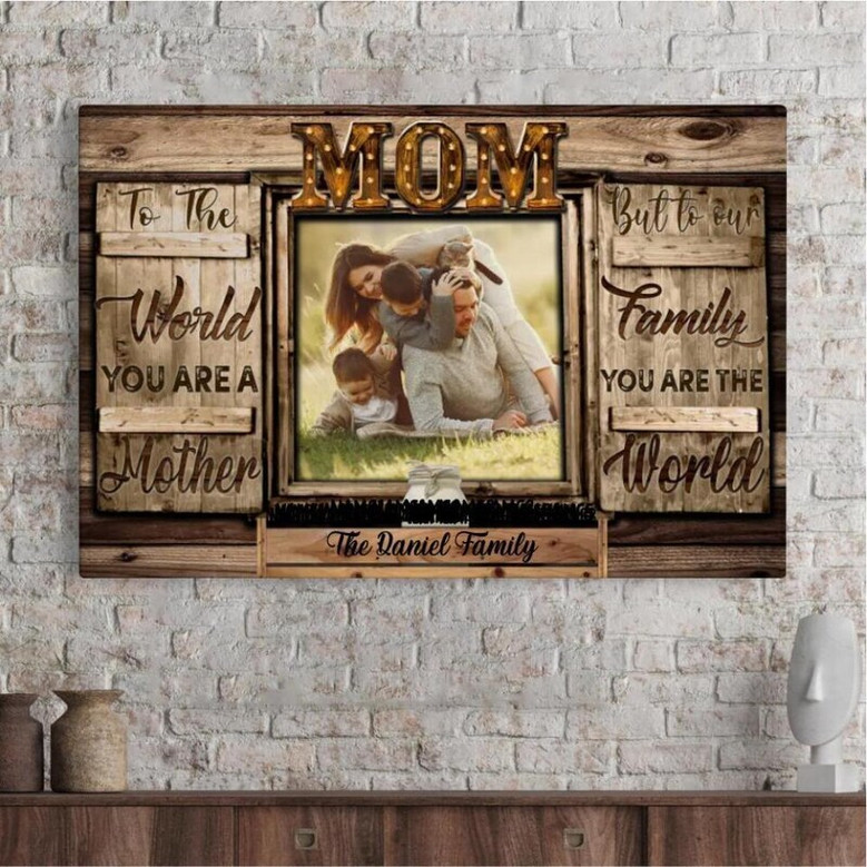 Heartfelt Personalized Mason Jar Flower Canvas for Mom