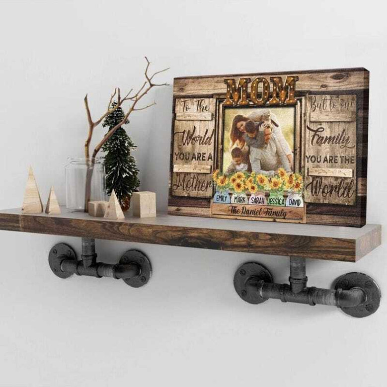 Heartfelt Personalized Mason Jar Flower Canvas for Mom