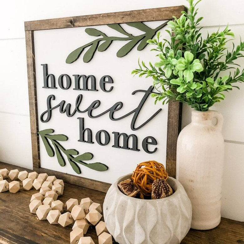 Home Sweet Home Farmhouse Wood Sign For Housewarming Or Realtor Gift - Impressive Spring Decor