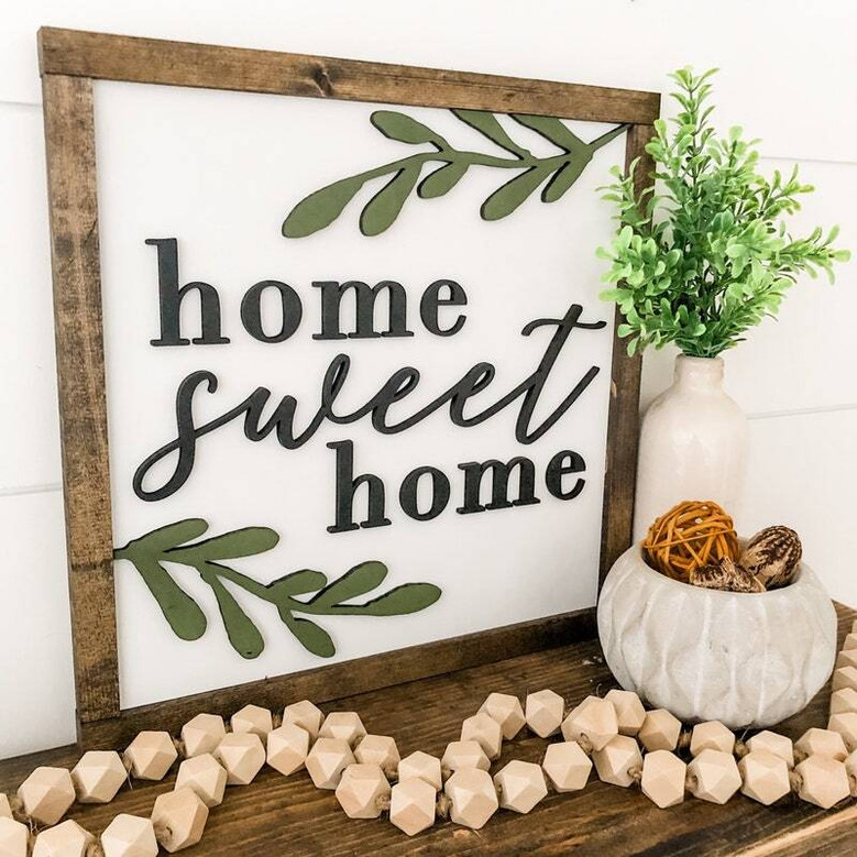 Home Sweet Home Farmhouse Wood Sign For Housewarming Or Realtor Gift - Impressive Spring Decor