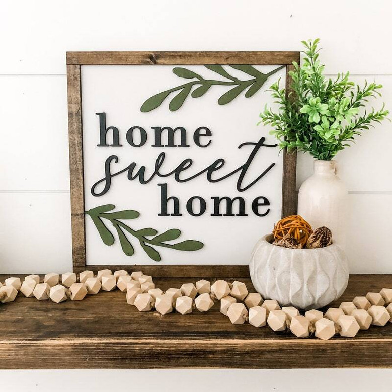 Home Sweet Home Farmhouse Wood Sign For Housewarming Or Realtor Gift - Impressive Spring Decor