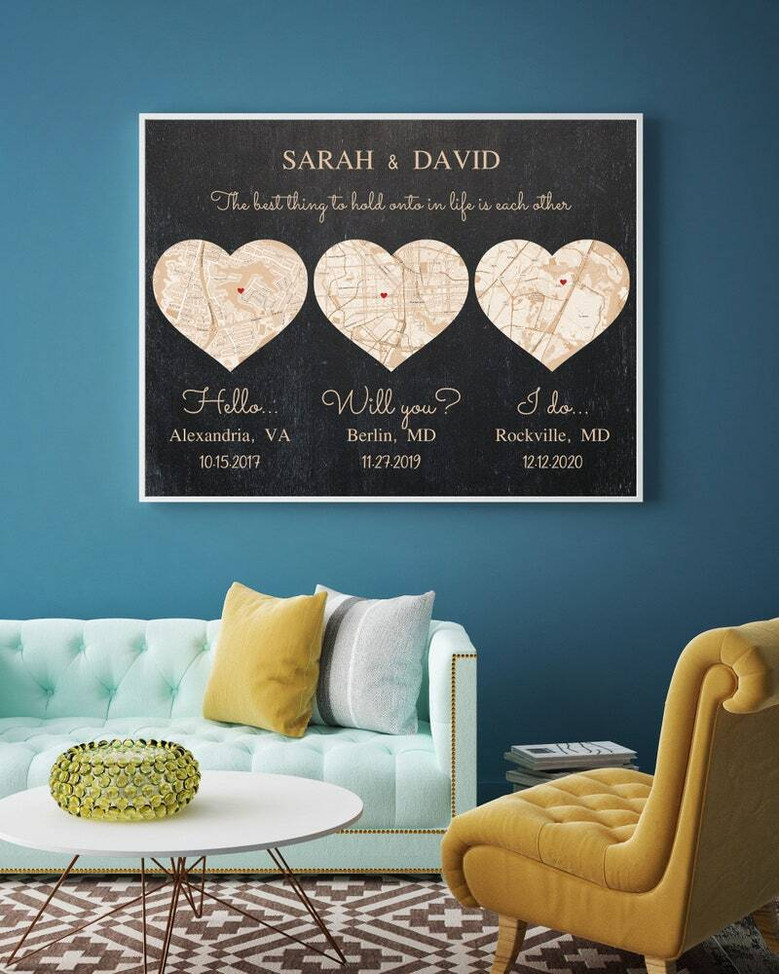 Milestone Map Canvas - Personalized First Anniversary Keepsake Milestone Map Canvas - Personalized First Anniversary Keepsake