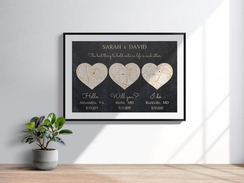 Milestone Map Canvas - Personalized First Anniversary Keepsake Milestone Map Canvas - Personalized First Anniversary Keepsake
