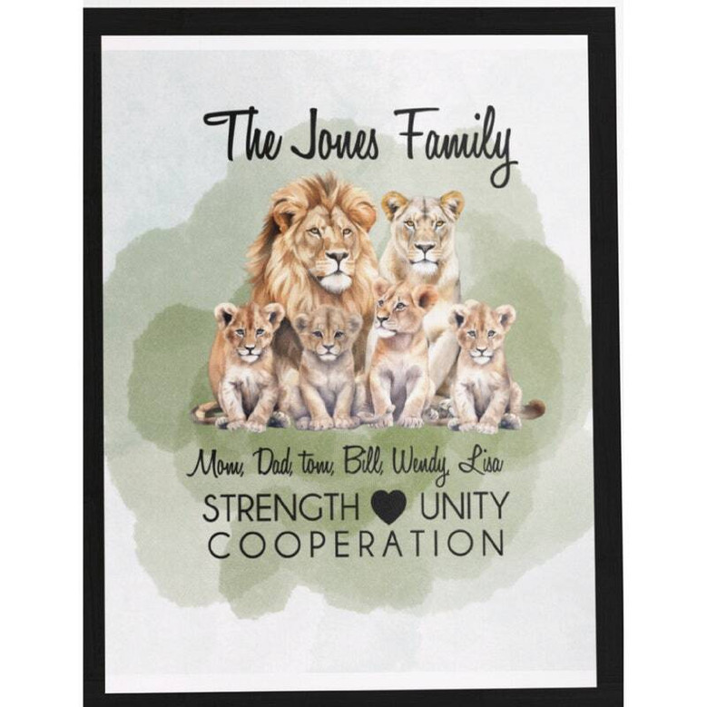 Watercolor lion family canvas wall art, parent and cubs in warm earth tones, custom names, living room, Mother’s Day gift Watercolor lion family canvas wall art, parent and cubs in warm earth tones, custom names, living room, Mother’s Day gift