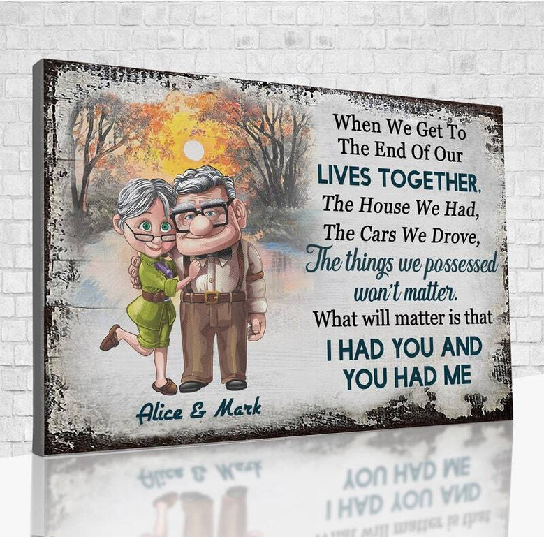 Newlywed Cartoon Canvas Art - Romantic Gift For Couples, Happy Anniversary Decor