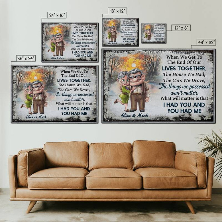 Newlywed Cartoon Canvas Art - Romantic Gift For Couples, Happy Anniversary Decor