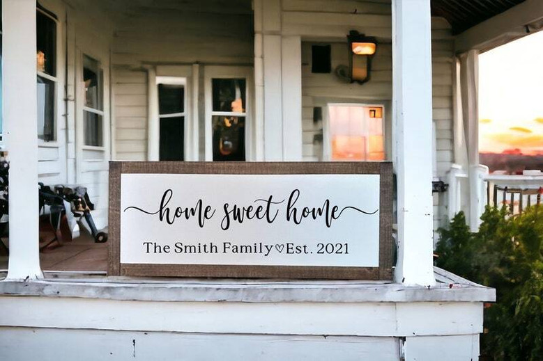 Personalized Home Sweet Home Wood Sign For Housewarming And New Home DéCor