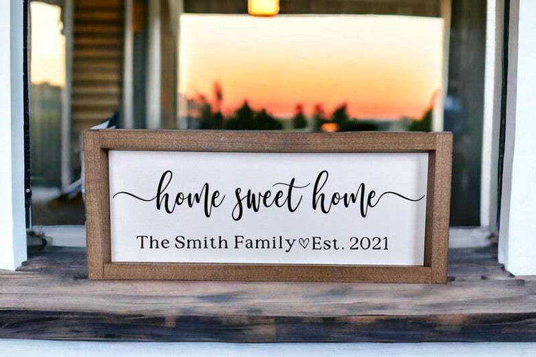 Personalized Home Sweet Home Wood Sign For Housewarming And New Home DéCor