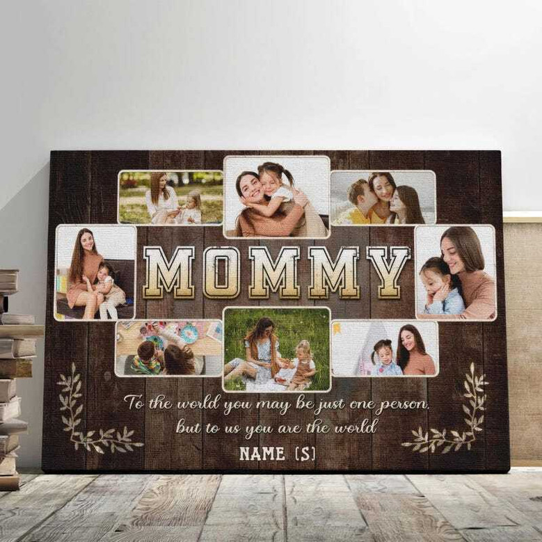 Personalized Mommy Photo Collage Canvas Wall Art For Mother's Day - Thoughtful Gift From Kids