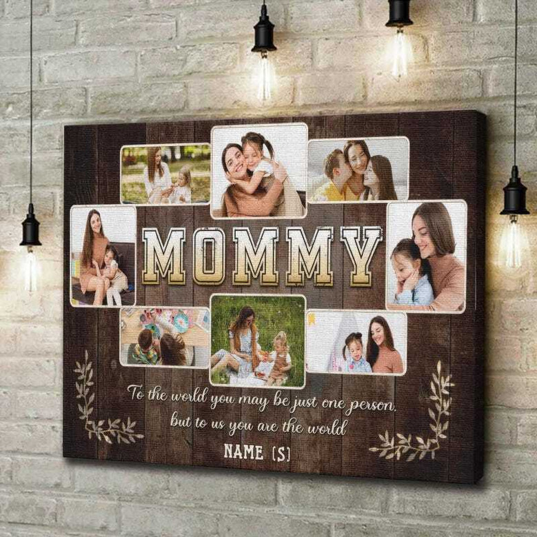 Personalized Mommy Photo Collage Canvas Wall Art For Mother's Day - Thoughtful Gift From Kids
