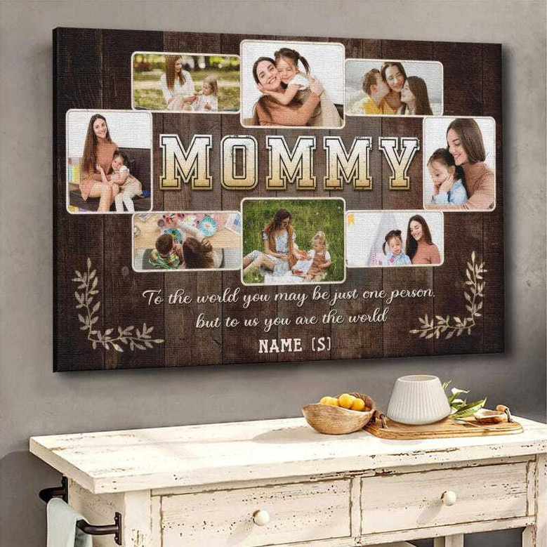 Personalized Mommy Photo Collage Canvas Wall Art For Mother's Day - Thoughtful Gift From Kids