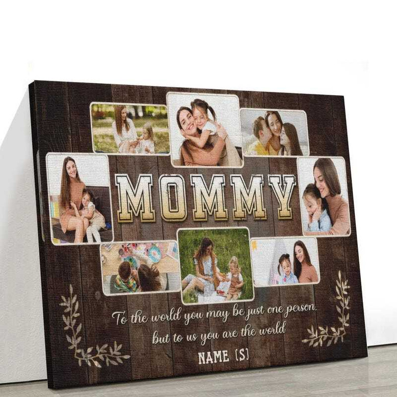 Personalized Mommy Photo Collage Canvas Wall Art For Mother's Day - Thoughtful Gift From Kids