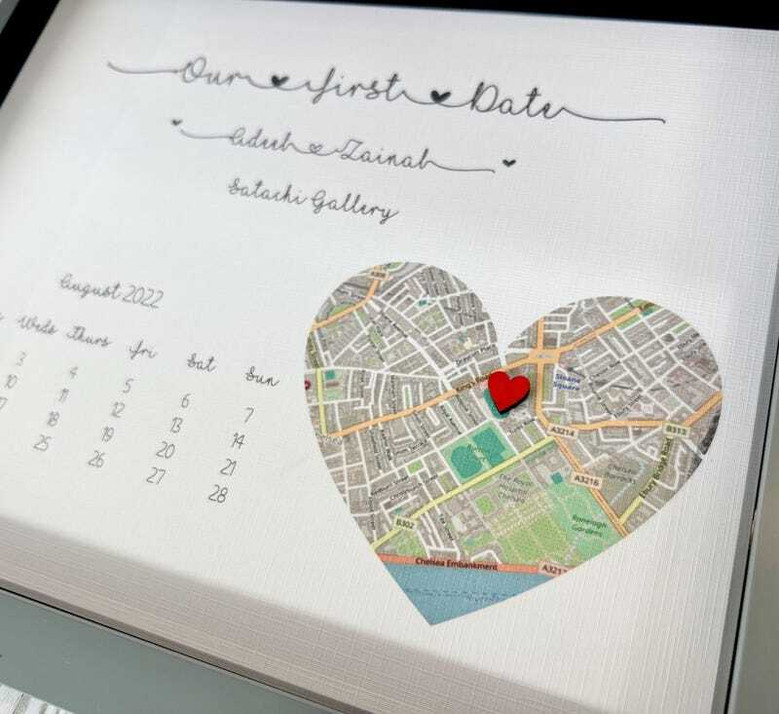Personalized Where We Met Map Canvas For Couples - Romantic Valentine's Or Anniversary Gift