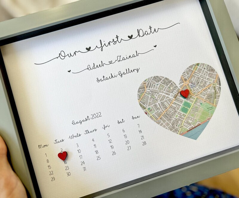 Personalized Where We Met Map Canvas For Couples - Romantic Valentine's Or Anniversary Gift