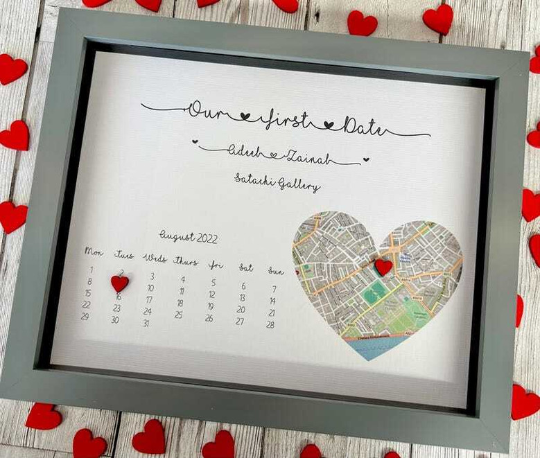 Personalized Where We Met Map Canvas For Couples - Romantic Valentine's Or Anniversary Gift