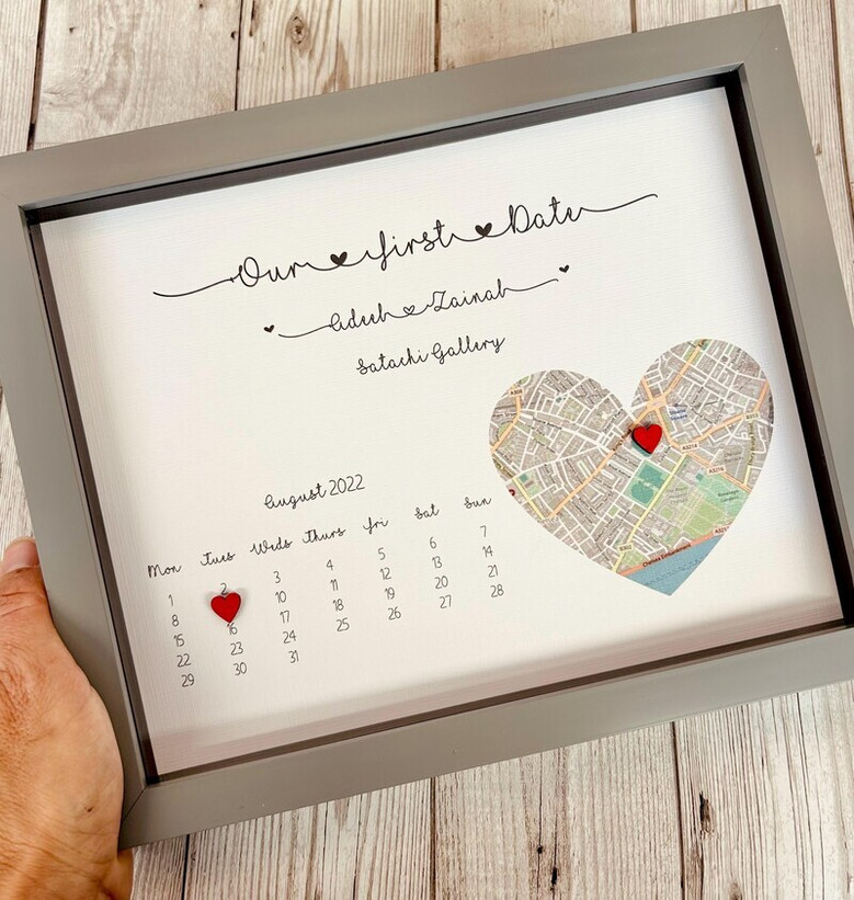 Personalized Where We Met Map Canvas For Couples - Romantic Valentine's Or Anniversary Gift