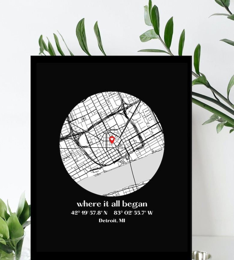 Heartfelt Personalized Where We Met Map Canvas - Anniversary Gift For Couples