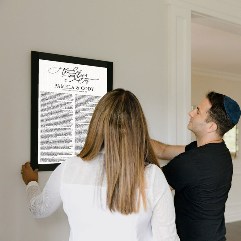 Custom Framed Wedding Vow Canvas For Couples - Heartfelt Anniversary Gift For Bedroom Wall DéCor