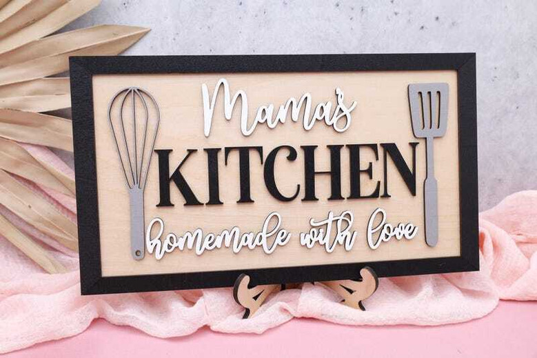Thoughtful Mother's Day Rustic Wood Sign Mama's Cooking Kitchen Decor 2024