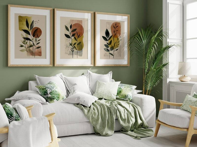 Botanical Wall Art Set For Home Decor - Modern Boho Canvas Prints With Nature Leaves For Housewarming