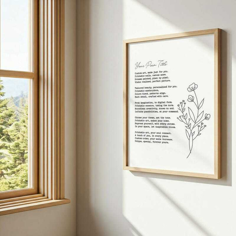 Customizable Poetry Wall Art Canvas - Thoughtful Gift For Her, Living Room DéCor, Personalized Poem Print