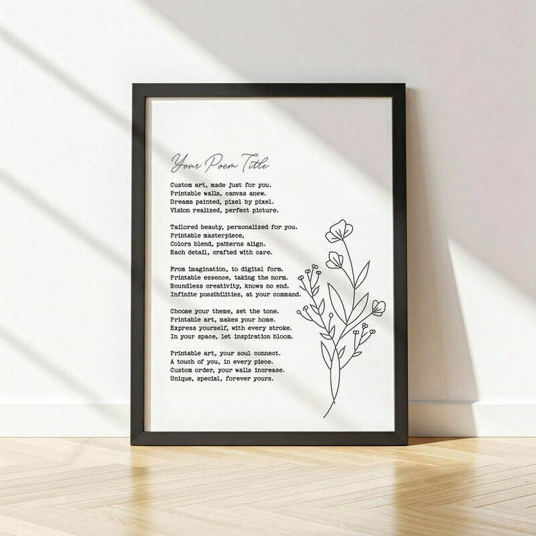 Customizable Poetry Wall Art Canvas - Thoughtful Gift For Her, Living Room DéCor, Personalized Poem Print