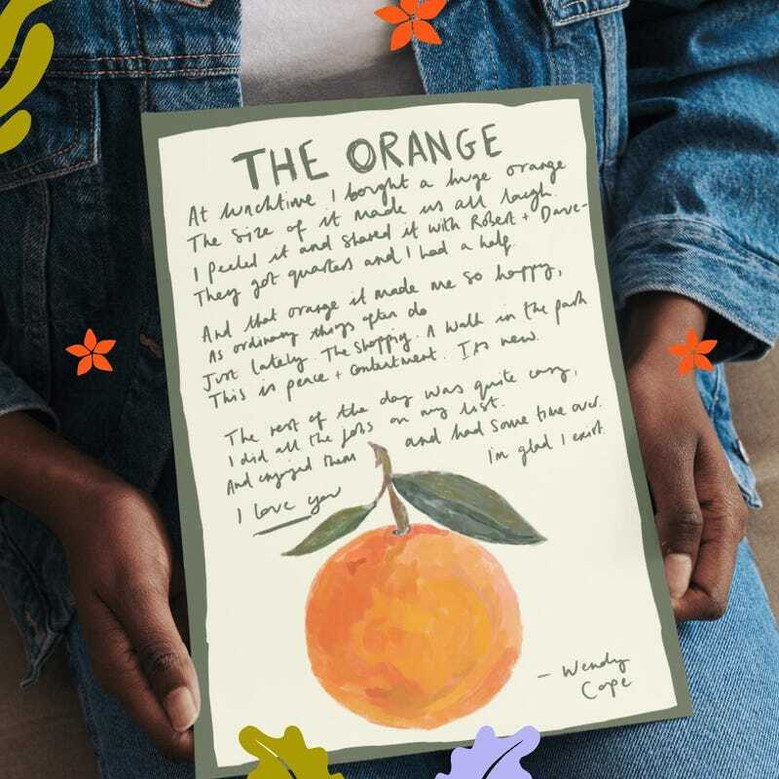 Wendy Cope quote typography vintage canvas wall art for living room decor, motivational poetry piece with rustic texture