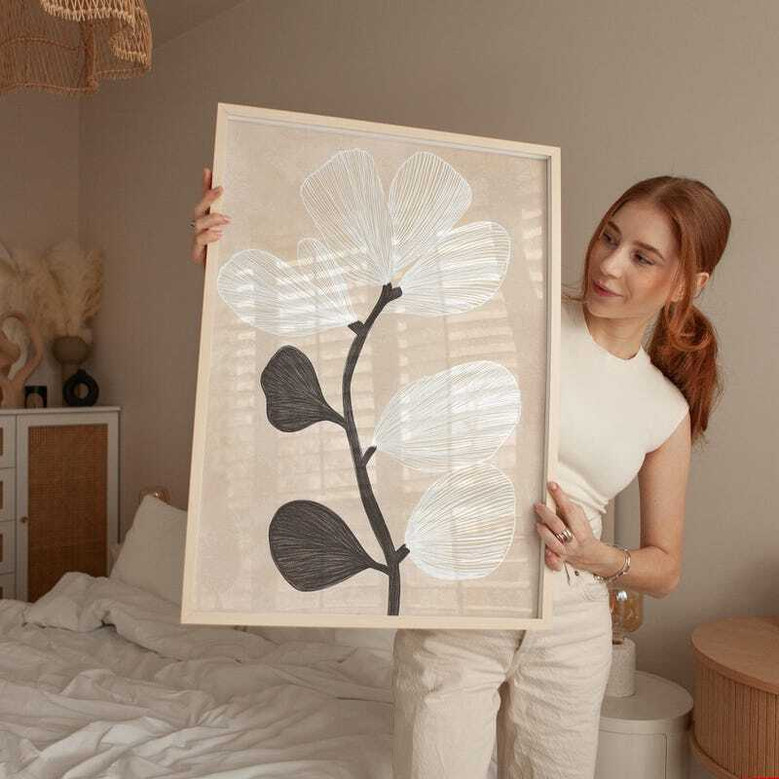 Minimalist Botanical Wall Art Canvas - Modern Abstract Florals For Neutral Home DéCor