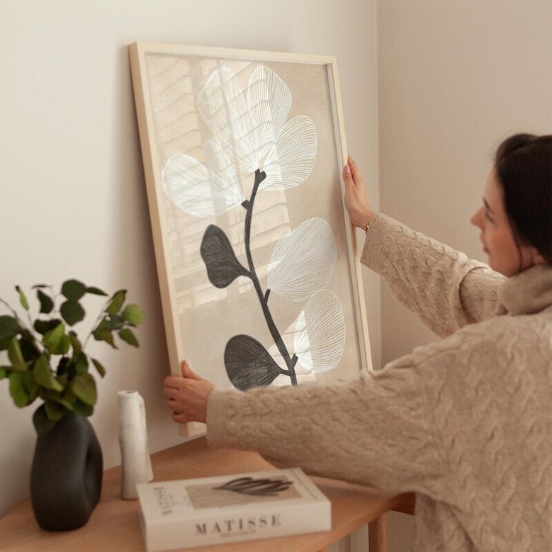 Minimalist Botanical Wall Art Canvas - Modern Abstract Florals For Neutral Home DéCor