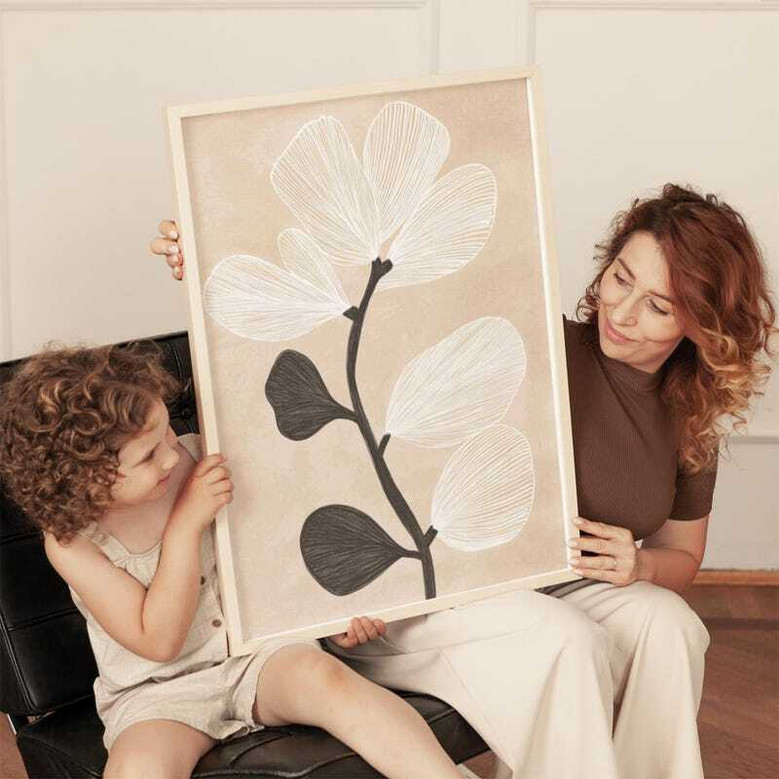 Minimalist Botanical Wall Art Canvas - Modern Abstract Florals For Neutral Home DéCor