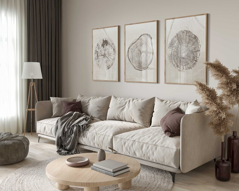 Personalized Tree Ring Canvas Art Set - Modern Nordic Prints For Living Room DéCor