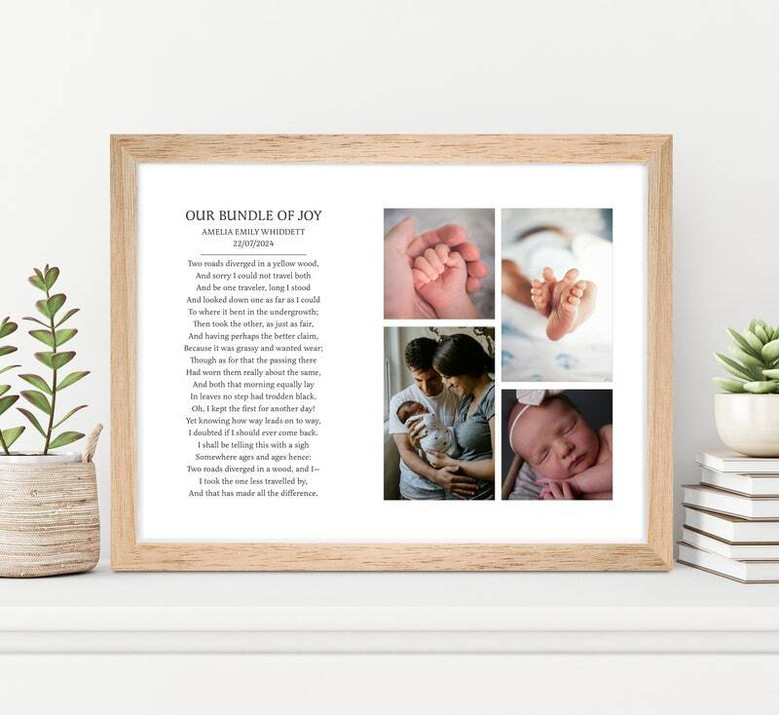 Custom poetry wall art canvas featuring a personalized poem with baby photo, sentimental keepsake and baby anniversary gift Custom poetry wall art canvas featuring a personalized poem with baby photo, sentimental keepsake and baby anniversary gift
