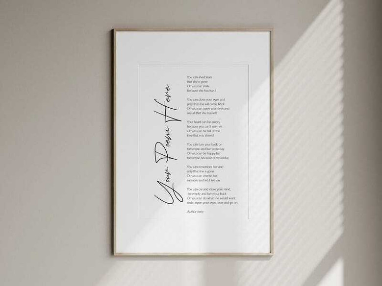 Customizable Poetry Wall Art Canvas - Personalized Quote For Living Room DéCor